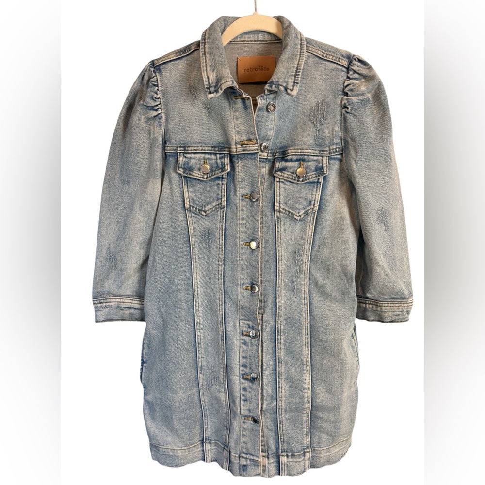 Retrofete Light Blue Denim Mini Dress - Picture 4 of 9